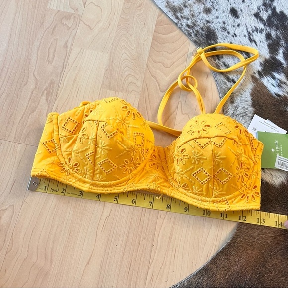 KATE SPADE NWT‎ Yellow Saffron Halter Bikini Top Size Small - Picture 6 of 8